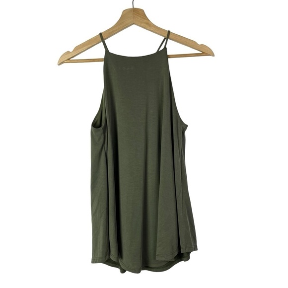 Moa Moa Green Square High Neck Swing Tank Top S - Picture 1 of 4